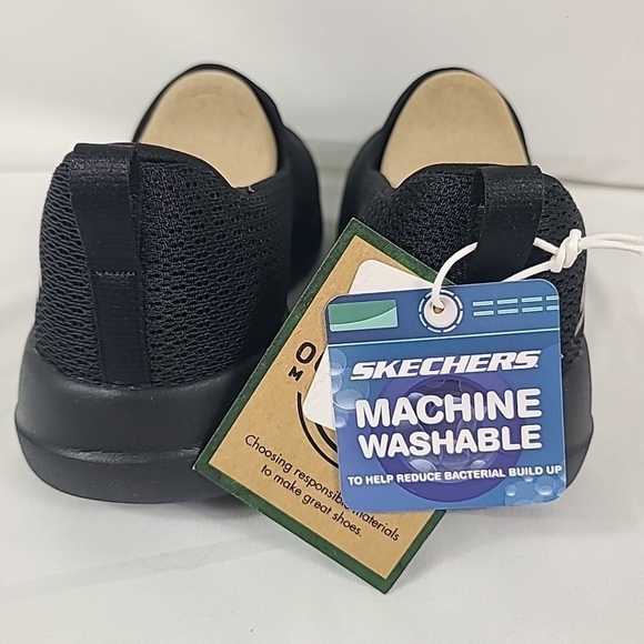 Skechers Women's Go Walk Joy Aurora Slip On Sneakers Sz 7 Black Mesh Lightweight - Picture 5 of 9